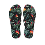 Hawaiian Tropical Plants Pattern Print Flip Flops