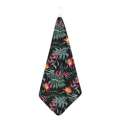 Hawaiian Tropical Plants Pattern Print Hand Towel