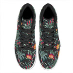 Hawaiian Tropical Plants Pattern Print High Top Leather Sneakers
