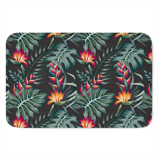 Hawaiian Tropical Plants Pattern Print Indoor Door Mat