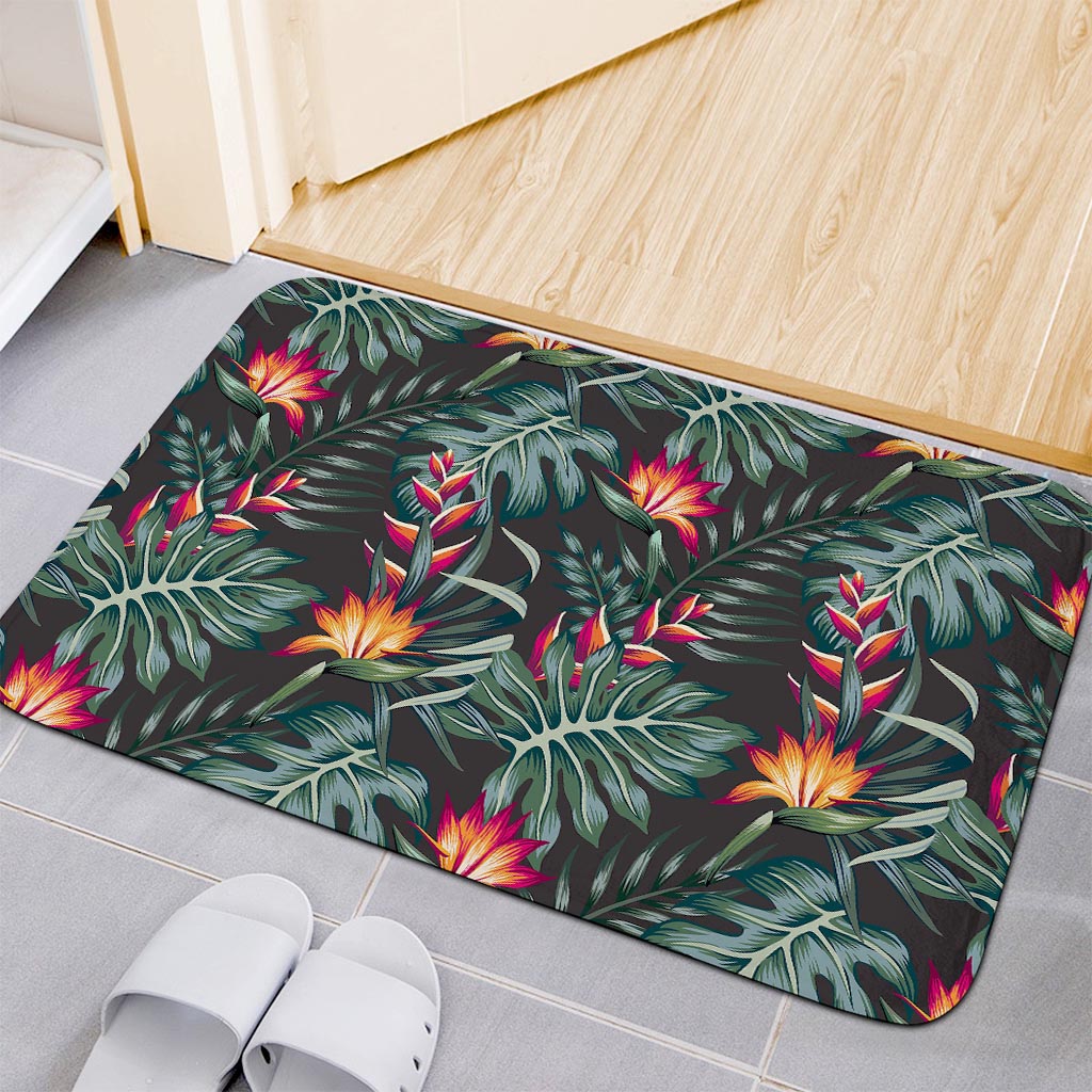Hawaiian Tropical Plants Pattern Print Indoor Door Mat