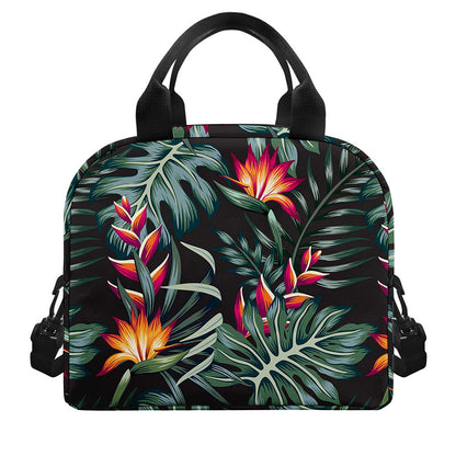 Hawaiian Tropical Plants Pattern Print Insulated Lunch Bag