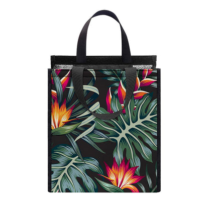 Hawaiian Tropical Plants Pattern Print Insulated Lunch Tote