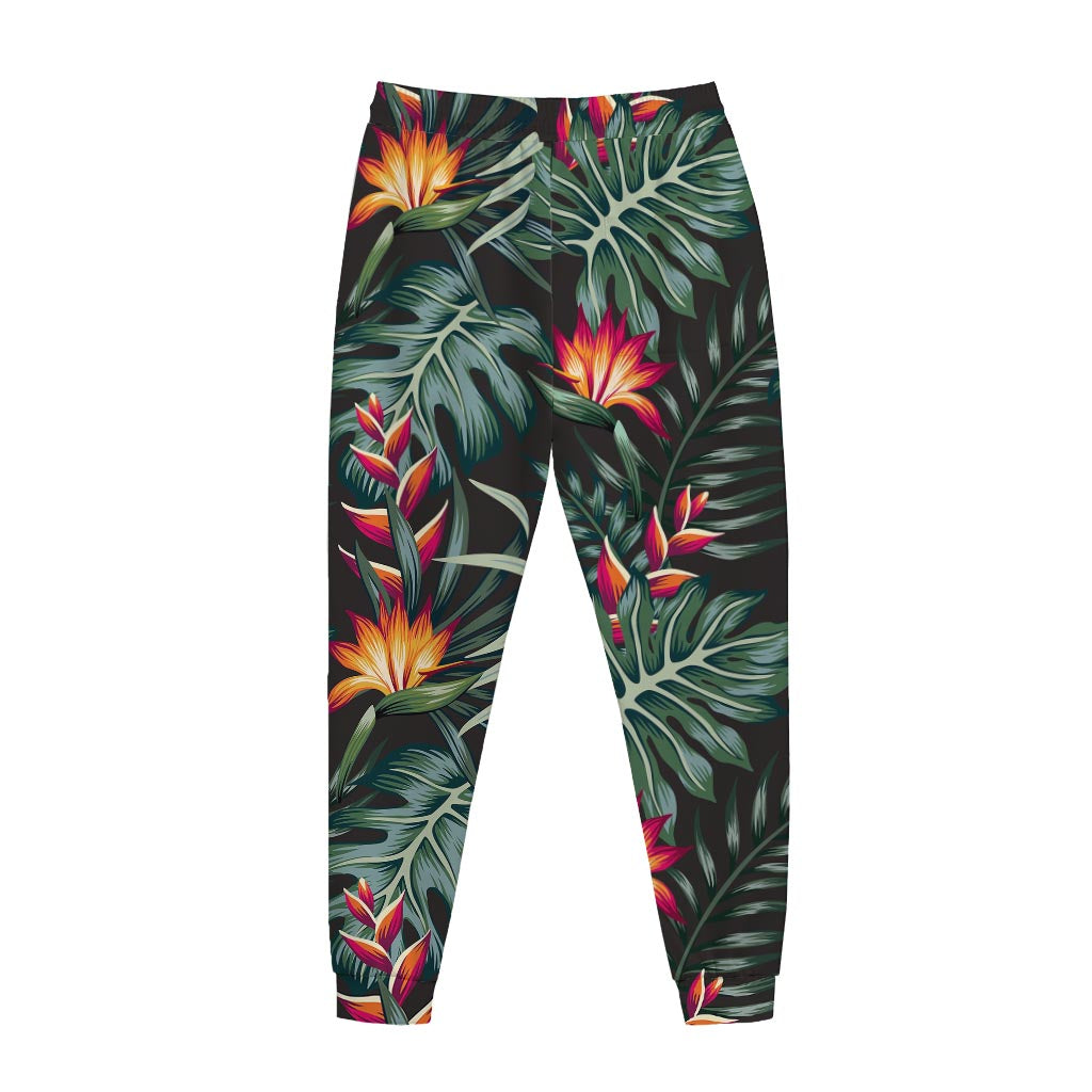 Hawaiian Tropical Plants Pattern Print Jogger Pants