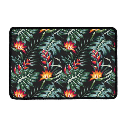 Hawaiian Tropical Plants Pattern Print Kitchen Mat
