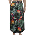 Hawaiian Tropical Plants Pattern Print Lantern Pants