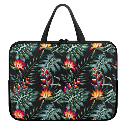 Hawaiian Tropical Plants Pattern Print Laptop Sleeve With Handle