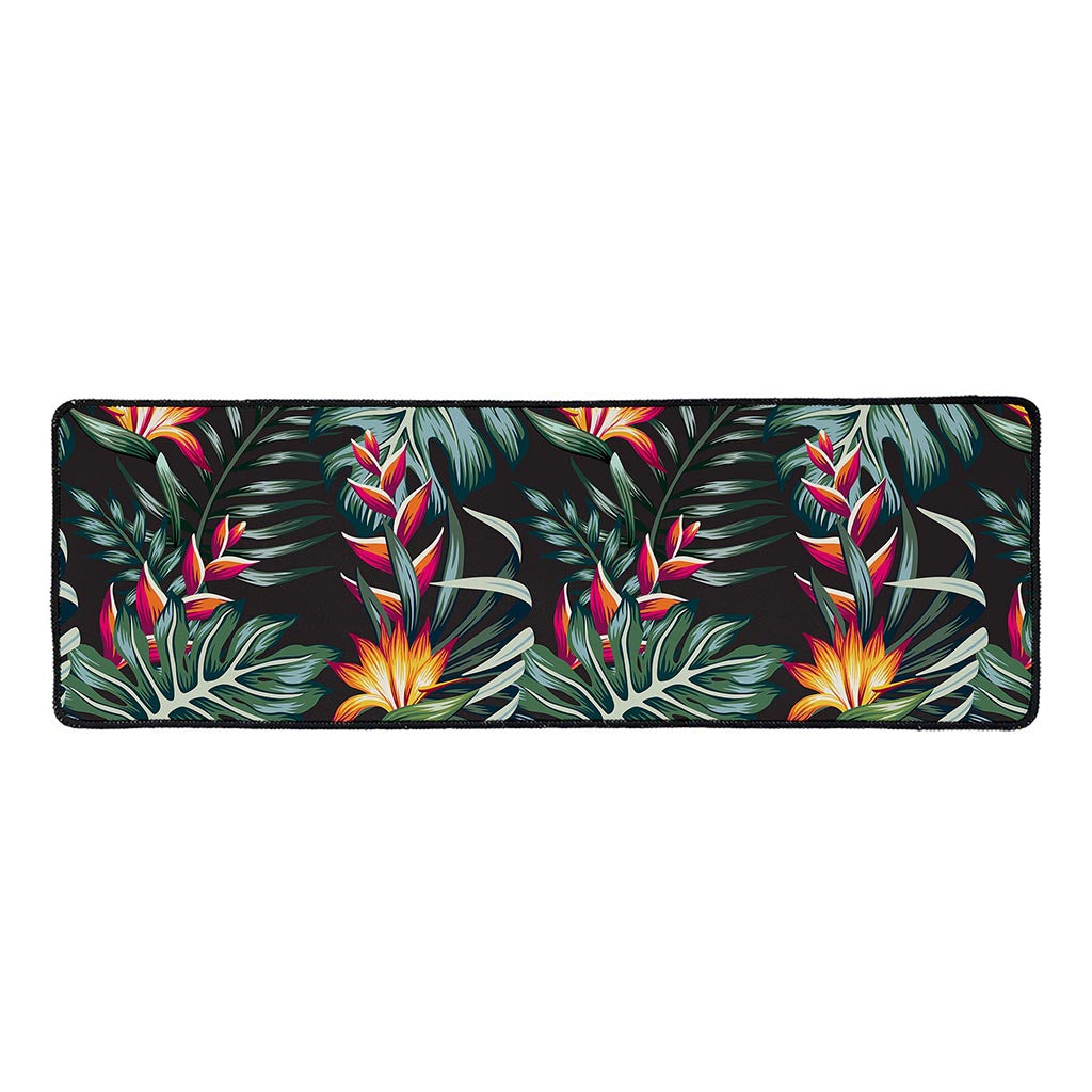 Hawaiian Tropical Plants Pattern Print Long Kitchen Mat