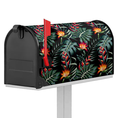 Hawaiian Tropical Plants Pattern Print Mailbox Cover