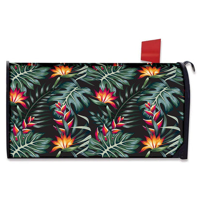 Hawaiian Tropical Plants Pattern Print Mailbox Cover
