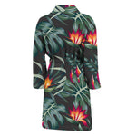 Hawaiian Tropical Plants Pattern Print Men's Bathrobe