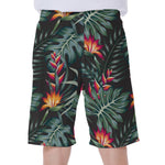 Hawaiian Tropical Plants Pattern Print Men's Beach Shorts
