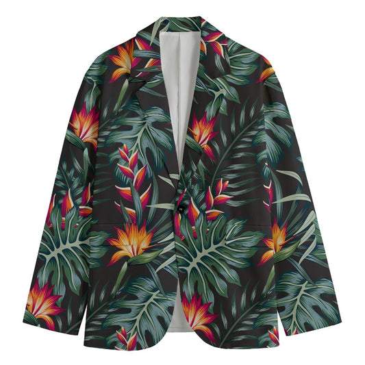 Hawaiian Tropical Plants Pattern Print Men's Blazer