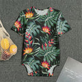 Hawaiian Tropical Plants Pattern Print Men's Bodysuit