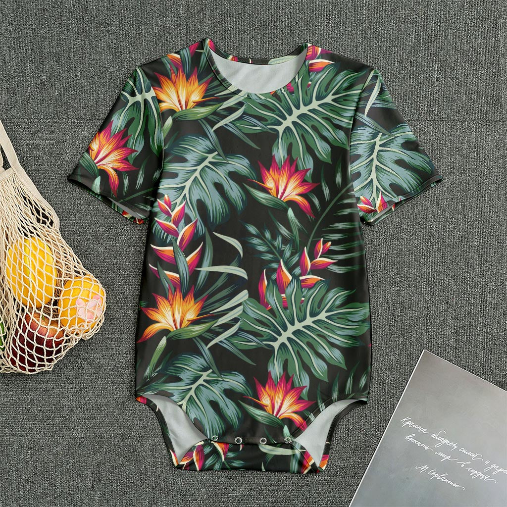 Hawaiian Tropical Plants Pattern Print Men's Bodysuit