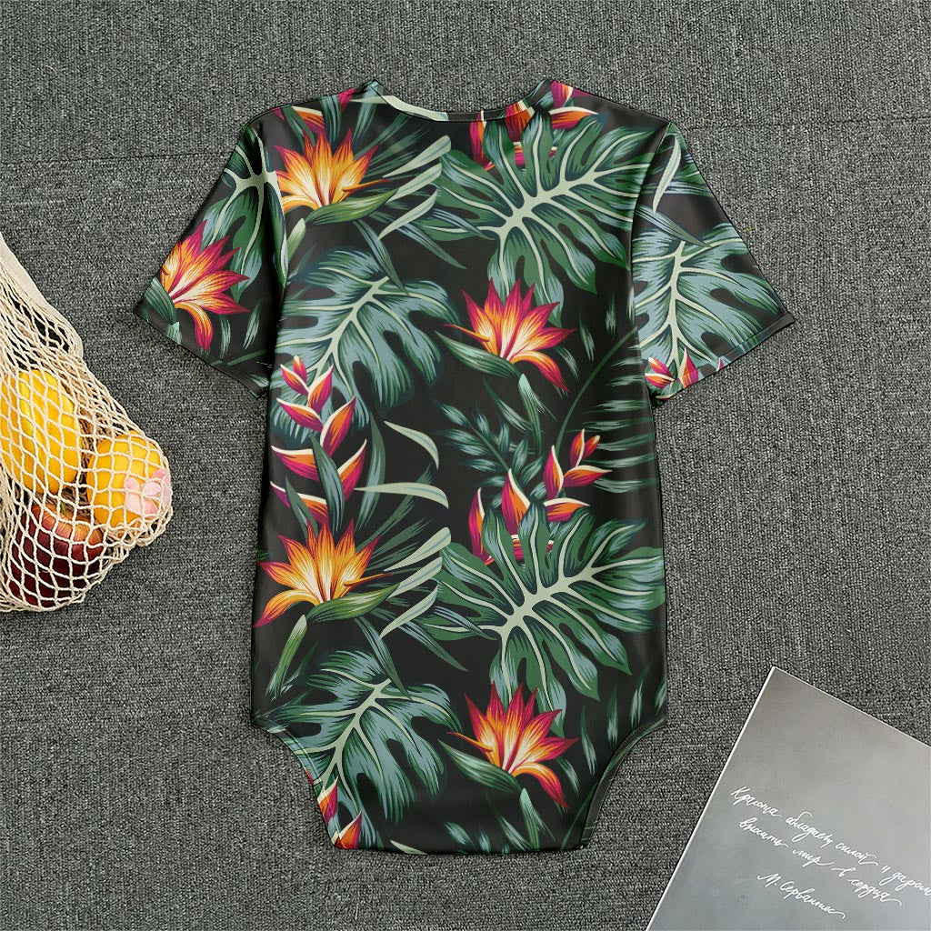 Hawaiian Tropical Plants Pattern Print Men's Bodysuit