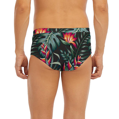 Hawaiian Tropical Plants Pattern Print Men's Briefs
