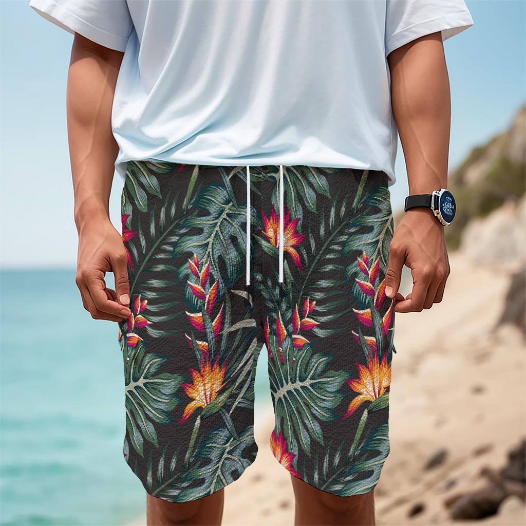 Hawaiian Tropical Plants Pattern Print Men's Cargo Shorts