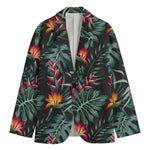 Hawaiian Tropical Plants Pattern Print Men's Cotton Blazer