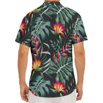 Hawaiian Tropical Plants Pattern Print Men's Deep V-Neck Shirt