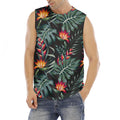 Hawaiian Tropical Plants Pattern Print Men's Fitness Tank Top