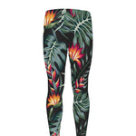 Hawaiian Tropical Plants Pattern Print Men's leggings