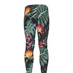 Hawaiian Tropical Plants Pattern Print Men's leggings