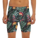 Hawaiian Tropical Plants Pattern Print Men's Long Boxer Briefs