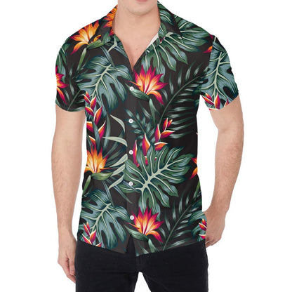 Hawaiian Tropical Plants Pattern Print Men's Shirt