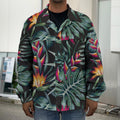 Hawaiian Tropical Plants Pattern Print Men's Shirt Jacket
