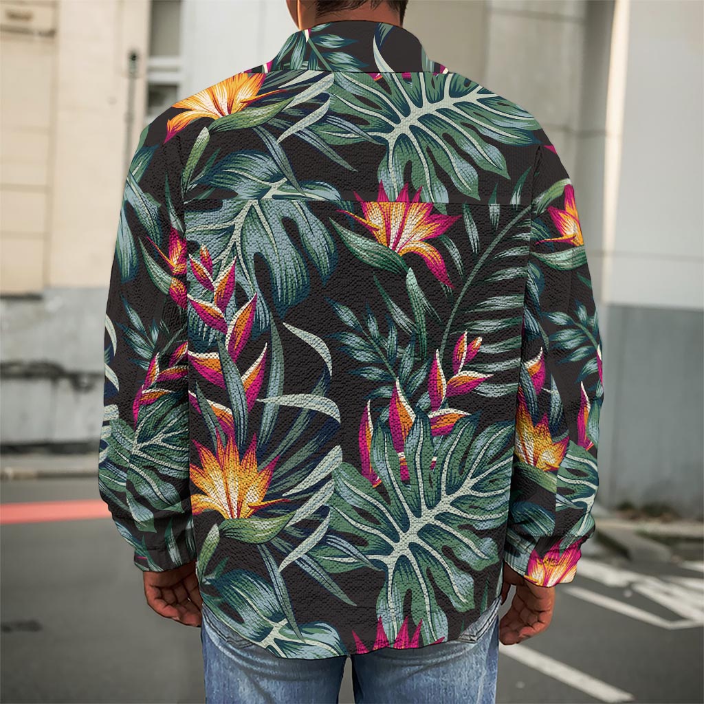 Hawaiian Tropical Plants Pattern Print Men's Shirt Jacket