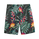Hawaiian Tropical Plants Pattern Print Men's Sports Shorts