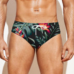 Hawaiian Tropical Plants Pattern Print Men's Swim Briefs