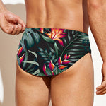 Hawaiian Tropical Plants Pattern Print Men's Swim Briefs