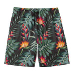 Hawaiian Tropical Plants Pattern Print Men's Swim Trunks