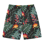 Hawaiian Tropical Plants Pattern Print Men's Swim Trunks