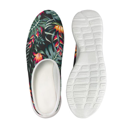 Hawaiian Tropical Plants Pattern Print Mesh Casual Shoes