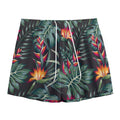 Hawaiian Tropical Plants Pattern Print Mesh Shorts
