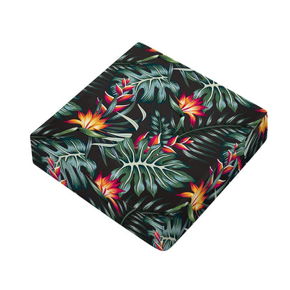 Hawaiian Tropical Plants Pattern Print Outdoor Seat Cushion Cover