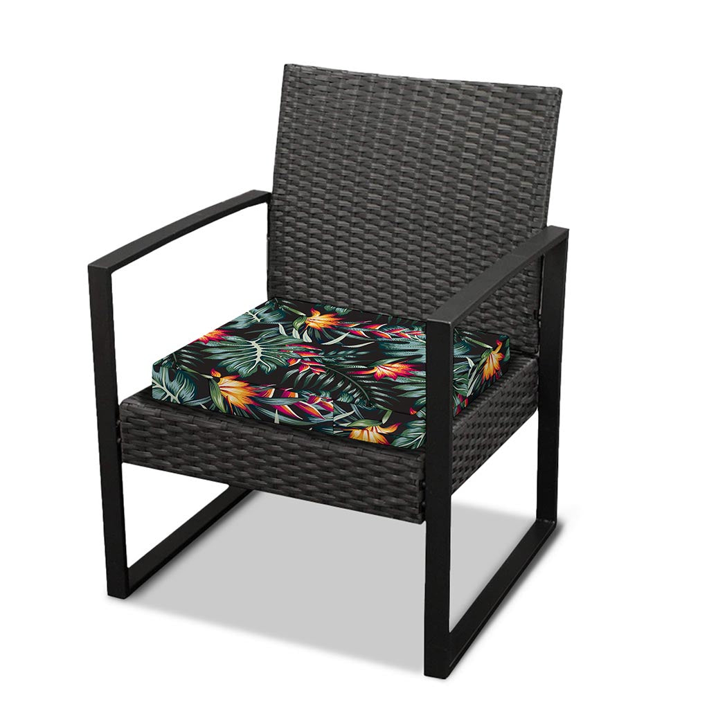 Hawaiian Tropical Plants Pattern Print Outdoor Seat Cushion Cover