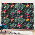 Hawaiian Tropical Plants Pattern Print Pencil Pleat Curtains