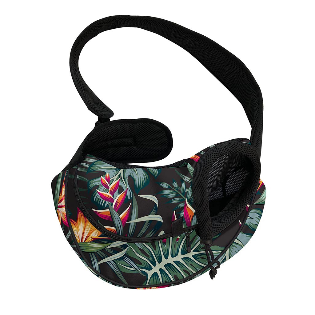 Hawaiian Tropical Plants Pattern Print Pet Sling Carrier