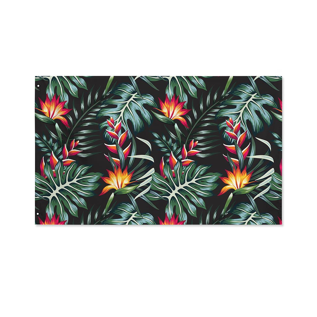 Hawaiian Tropical Plants Pattern Print Polyester Flag