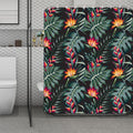 Hawaiian Tropical Plants Pattern Print Polyester Shower Curtain