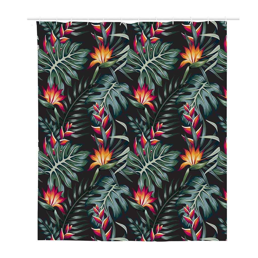Hawaiian Tropical Plants Pattern Print Polyester Shower Curtain