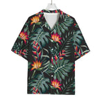 Hawaiian Tropical Plants Pattern Print Rayon Hawaiian Shirt
