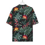 Hawaiian Tropical Plants Pattern Print Rayon Hawaiian Shirt