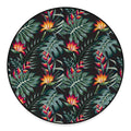 Hawaiian Tropical Plants Pattern Print Round Floor Mat