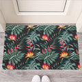 Hawaiian Tropical Plants Pattern Print Rubber Doormat