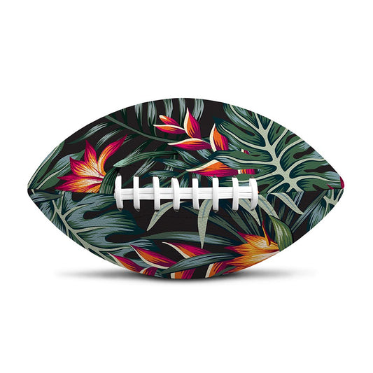 Hawaiian Tropical Plants Pattern Print Rugby Ball